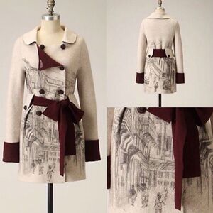 Anthropologie Sleeping On Snow Havana Sweater Coat HTF Vintage